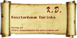 Kesztenbaum Darinka névjegykártya